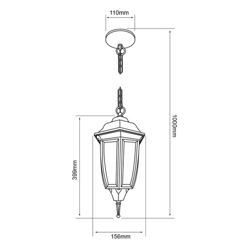 Lámpara Decorativa TECNOLITE SANTIAGO Negro 26W No incluye foco