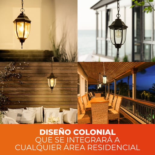 Lámpara Decorativa TECNOLITE SANTIAGO Negro 26W No incluye foco