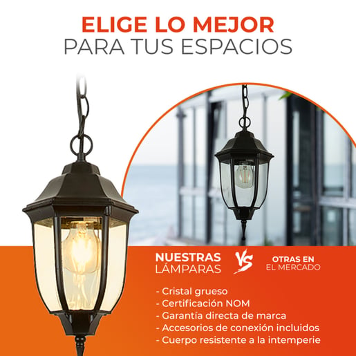 Lámpara Decorativa TECNOLITE SANTIAGO Negro 26W No incluye foco
