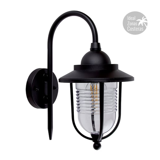 Lámpara de Pared Exterior TECNOLITE BIXA Negro 8.5W No incluye foco