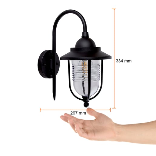 Lámpara de Pared Exterior TECNOLITE BIXA Negro 8.5W No incluye foco