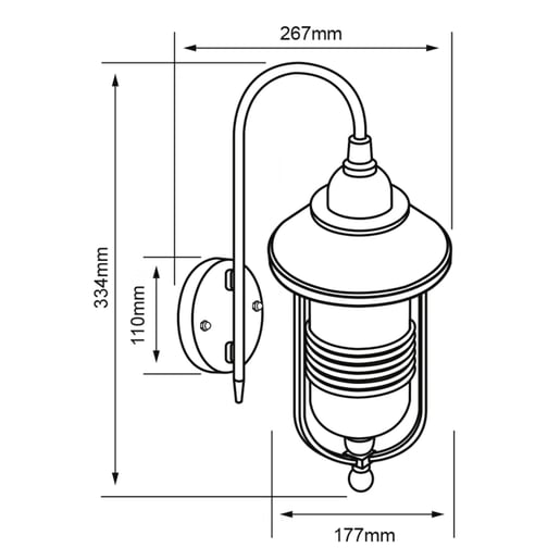 Lámpara de Pared Exterior TECNOLITE BIXA Negro 8.5W No incluye foco