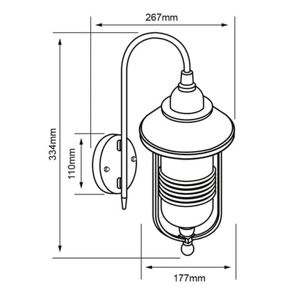 Lámpara de Pared Exterior TECNOLITE BIXA Negro 8.5W No incluye foco