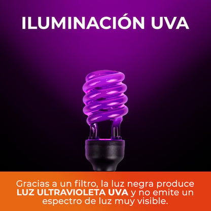 Foco Fluorescente TECNOLITE Negro 20W Ultravioleta