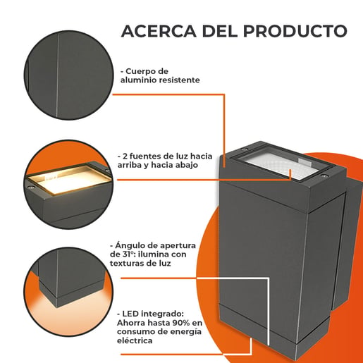 Lámpara Decorativa TECNOLITE BETULA Gris 14.5W Luz cálida