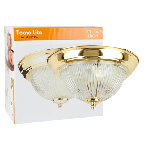 Plafón de Techo TECNOLITE LENO III Dorado 30W No incluye foco