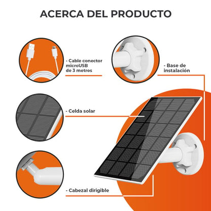 Lámpara Solar TECNOLITE SUNPOWER SMART Blanco/Negro 3W No incluye foco