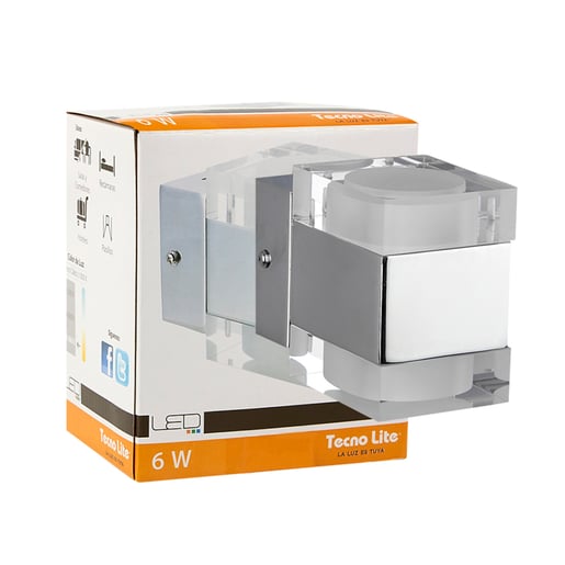 Lámpara Decorativa TECNOLITE FONTANA Cromado 6W Luz cálida
